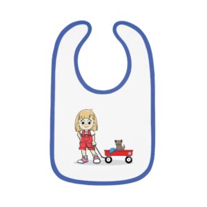 Cute Cartoon Kids Bib with Contrast Trim