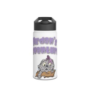 Norman The Cat Stainless Steel Water Bottle, Standard Lid